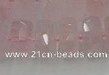 CRB560 15.5 inches 8*16mm faceted rondelle rose quartz beads