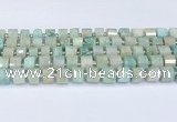 CRB5608 15.5 inches 7mm - 8mm faceted tyre amazonite beads