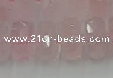 CRB561 15.5 inches 8*18mm faceted rondelle rose quartz beads