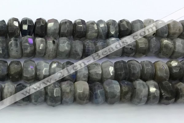 CRB5622 15.5 inches 7*11mm - 8*12mm faceted rondelle labradorite beads