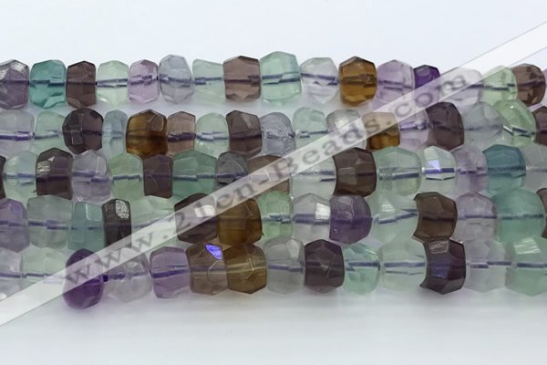 CRB5625 15.5 inches 6*8mm - 7*9mm faceted rondelle fluorite beads