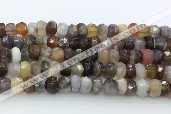 CRB5627 15.5 inches 4*7mm - 5*8mm faceted rondelle Botswana agate beads