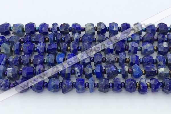 CRB5628 15.5 inches 5*7mm - 7*8mm faceted rondelle lapis lazuli beads