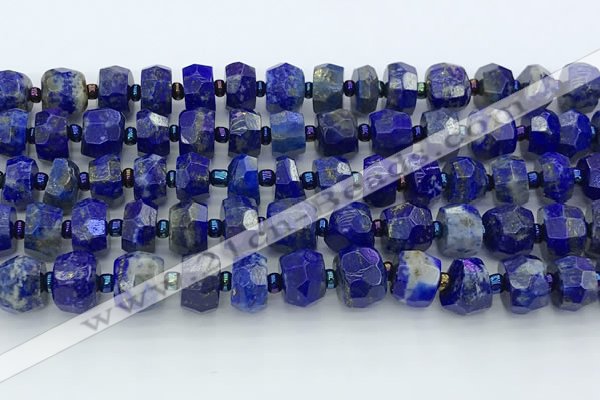 CRB5629 15.5 inches 6*9mm – 9*10mm faceted rondelle lapis lazuli beads