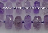 CRB565 15.5 inches 6*10mm faceted rondelle amethyst beads