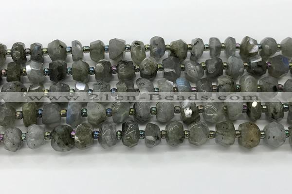 CRB5652 15.5 inches 5*8mm-6*10mm faceted rondelle labradorite beads wholesale