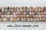 CRB5653 15.5 inches 5*8mm-6*10mm faceted rondelle pink opal beads wholesale