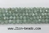 CRB5654 15.5 inches 5*8mm-6*10mm faceted rondelle green angel skin beads wholesale