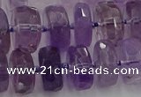 CRB567 15.5 inches 8*14mm faceted rondelle amethyst beads