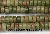 CRB5672 15 inches 3*4mm heishi unakite beads wholesale