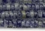 CRB5674 15 inches 3*4mm heishi blue spot beads wholesale