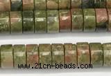 CRB5682 15 inches 4*6mm heishi unakite beads wholesale