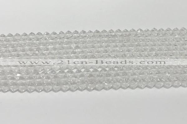 CRB5687 15 inches 4*4mm white crystal beads wholesale