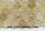 CRB5689 15 inches 4*4mm gold rutilated beads wholesale