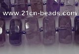 CRB569 15.5 inches 8*18mm faceted rondelle amethyst beads