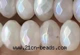 CRB5701 15 inches 5*8mm faceted rondelle AB-color rose quartz beads