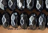 CRB5712 15 inches 5*8mm faceted rondelle AB-color black agate beads