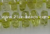 CRB573 15.5 inches 6*10mm faceted rondelle lemon quartz beads