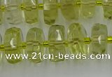 CRB574 15.5 inches 7*12mm faceted rondelle lemon quartz beads