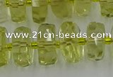 CRB575 15.5 inches 8*14mm faceted rondelle lemon quartz beads