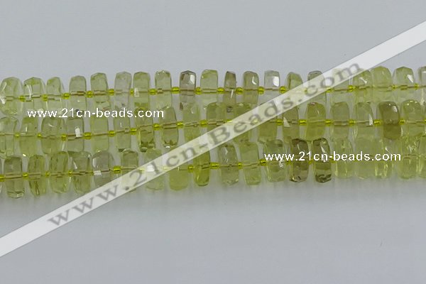 CRB576 15.5 inches 8*16mm faceted rondelle lemon quartz beads