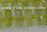 CRB577 15.5 inches 8*18mm faceted rondelle lemon quartz beads