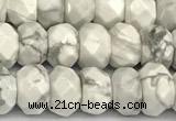 CRB5790 15 inches 4*6mm, 5*8mm faceted rondelle white howlite beads