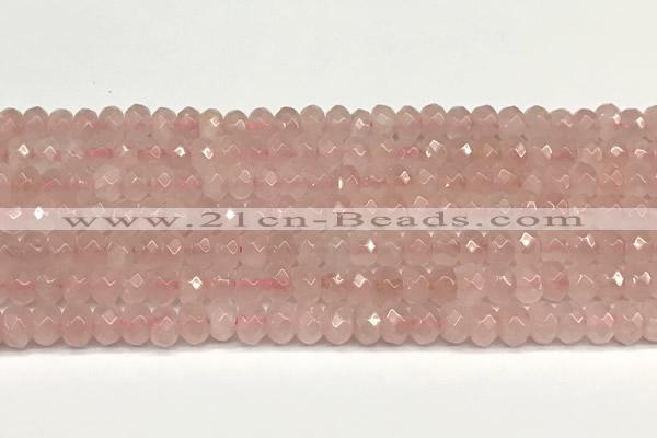 CRB5806 15 inches 4*6mm, 5*8mm, 6*10mm faceted rondelle rose quartz beads