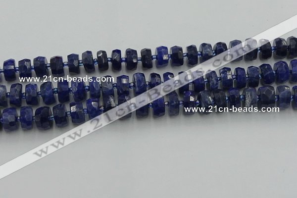 CRB582 15.5 inches 7*12mm faceted rondelle sodalite beads