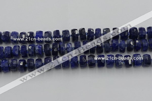 CRB583 15.5 inches 8*14mm faceted rondelle sodalite beads