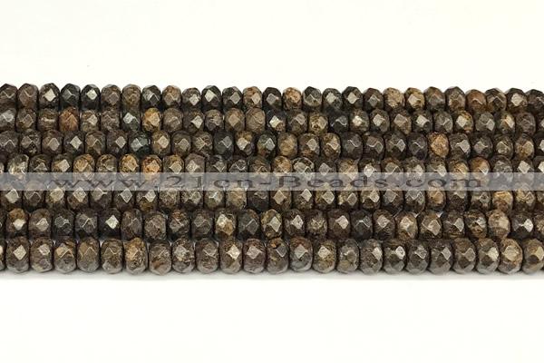 CRB5832 15 inches 4*6mm, 5*8mm, 6*10mm faceted rondelle bronzite beads