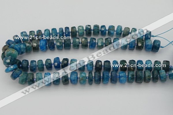 CRB589 15.5 inches 6*10mm faceted rondelle apatite beads