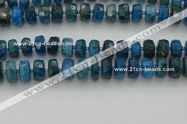 CRB593 15.5 inches 8*18mm faceted rondelle apatite beads