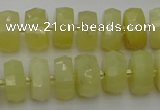 CRB605 15.5 inches 6*10mm faceted rondelle yellow opal beads