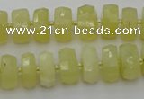 CRB606 15.5 inches 7*12mm faceted rondelle yellow opal beads