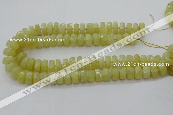 CRB608 15.5 inches 8*16mm faceted rondelle yellow opal beads