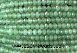 CRB6129 15 inches 4*6mm faceted rondelle green aventurine jade beads