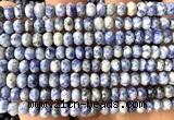 CRB6162 15 inches 4*6mm faceted rondelle blue spot stone beads