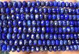 CRB6164 15 inches 4*6mm faceted rondelle lapis lazuli beads