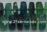 CRB618 15.5 inches 8*18mm faceted rondelle fluorite beads