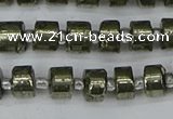 CRB624 15.5 inches 5*8mm tyre pyrite gemstone beads