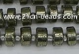 CRB625 15.5 inches 6*10mm tyre pyrite gemstone beads