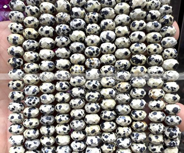 CRB6264 15 inches 5*8mm faceted rondelle dalmatian jasper beads