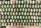 CRB6281 15 inches 5*8mm faceted rondelle unakite beads wholesale