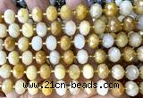 CRB6333 15 inches 6*10mm faceted rondelle yellow jade beads