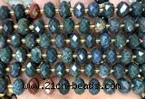 CRB6344 15 inches 6*10mm faceted rondelle Indian blood jasper beads
