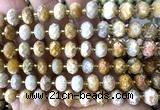 CRB6382 15 inches 6*10mm faceted rondelle fossil coral beads