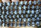 CRB6384 15 inches 6*10mm faceted rondelle black labradorite beads
