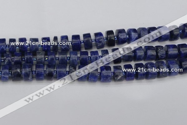 CRB641 15.5 inches 7*14mm tyre sodalite gemstone beads