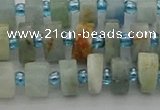 CRB645 15.5 inches 5*8mm tyre aquamarine gemstone beads